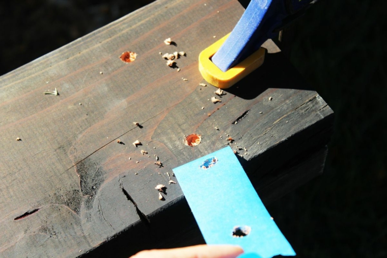 formas para agujeros madera