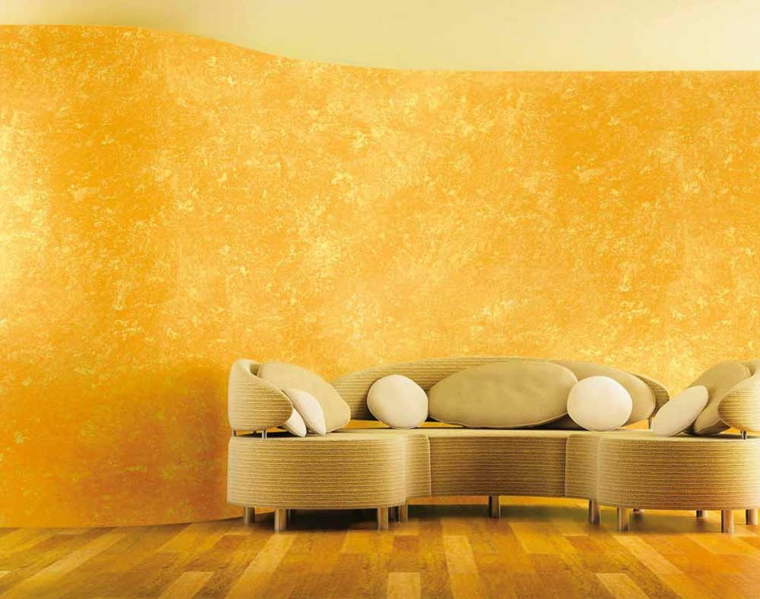 pinturas modernas-opciones-esponjado-color-amarillo
