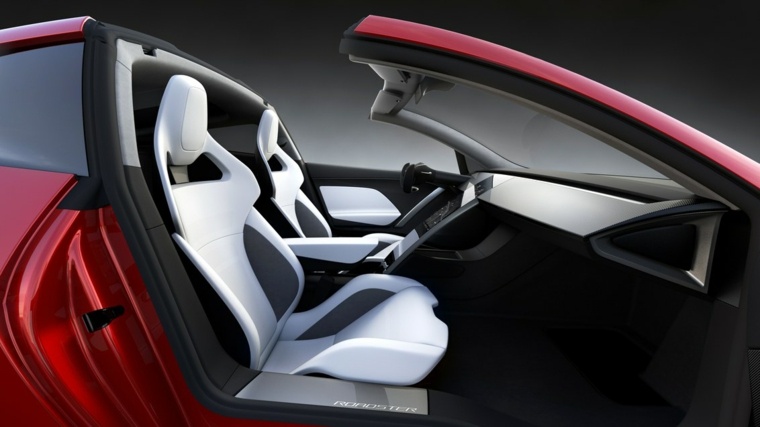 interior del Tesla Roadster