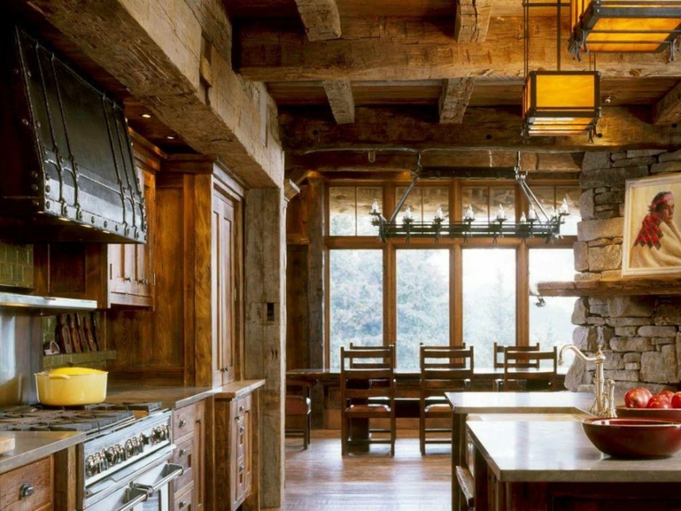 Cocinas rusticas con un acento moderno