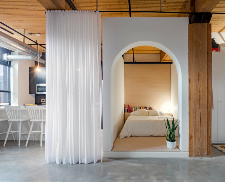 Estilos de decoración de interiores - un dormitorio en forma de caja