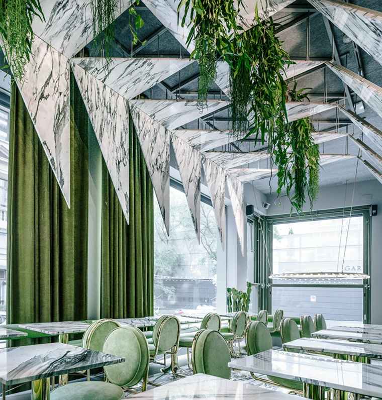 cortinas verdes salones ideas