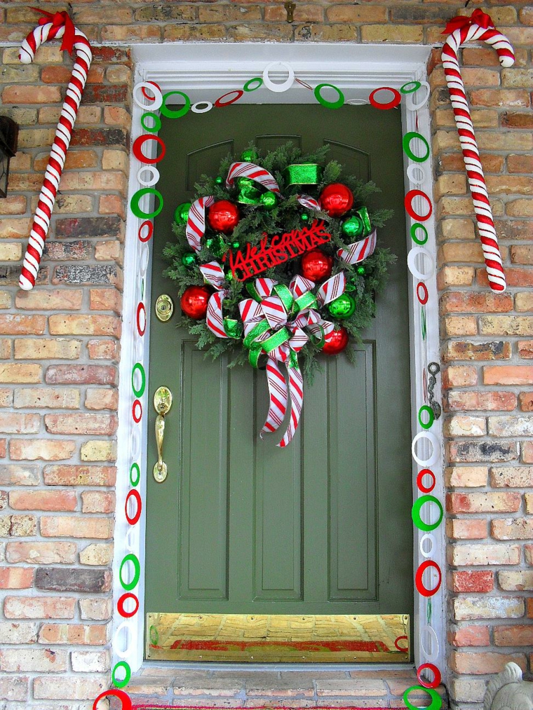 cómo decorar la entrada en navidades