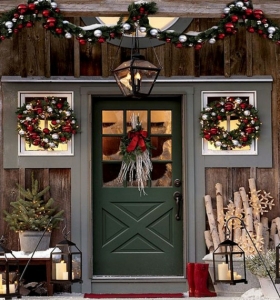 Decoración navideña exterior - no te olvides de la puerta de entrada