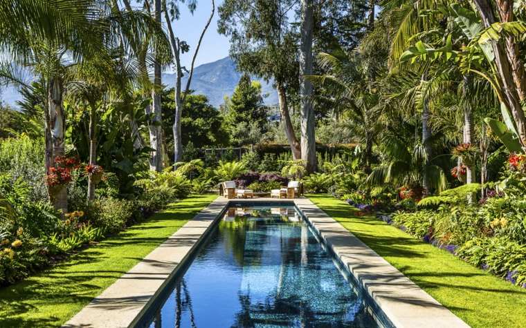 diseño de jardines pequeños con piscina naturaleza