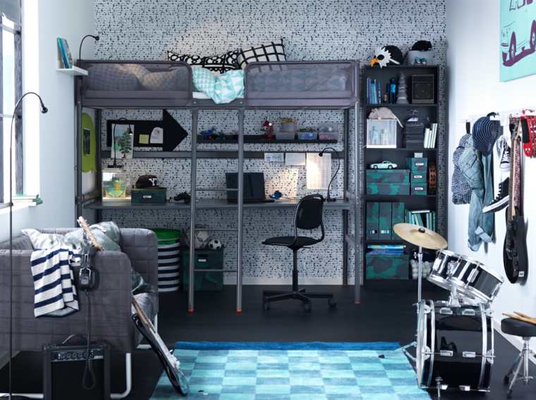 dormitorios-infantiles-diseno-opciones-colores-oscuros-gris