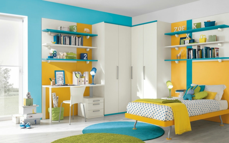 dormitorios-infantiles-diseno-opciones-combinacion-azul-amarillo