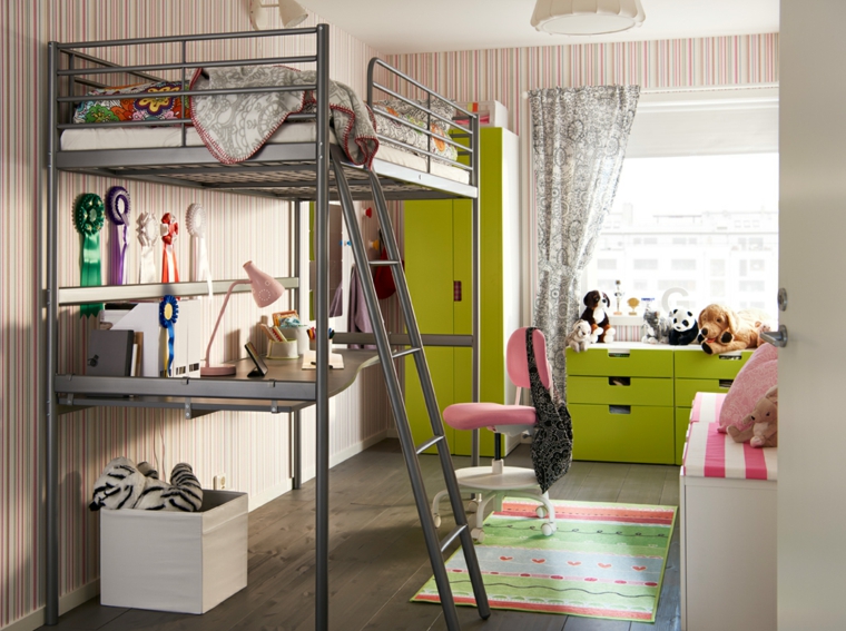 dormitorios-infantiles-diseno-opciones-muebles-color-verde