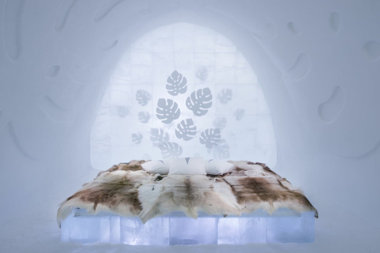 hotel de hielo cama