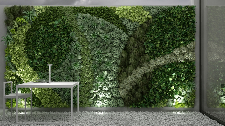jardines verticales estilo sillas blancas