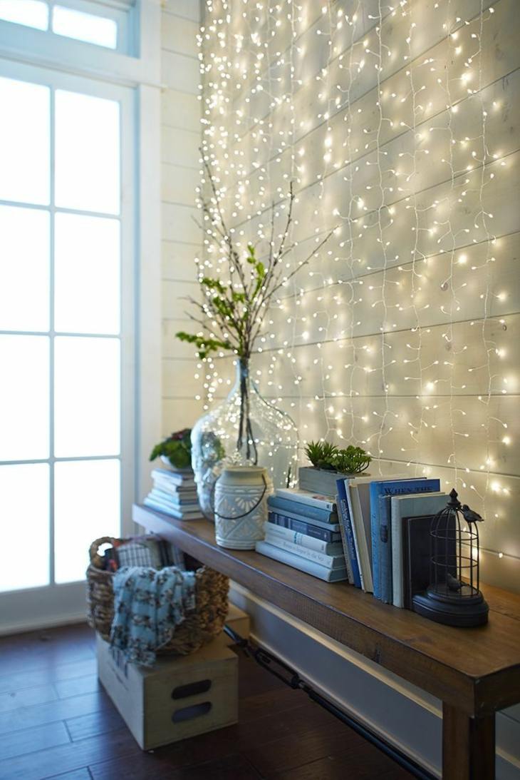 luces navideñas habitacion paredes