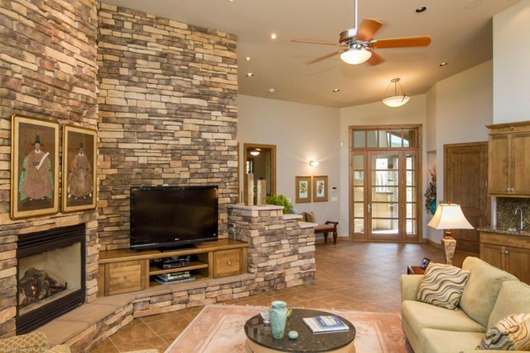 Living room with accent wall