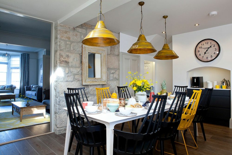 stone dining room wall