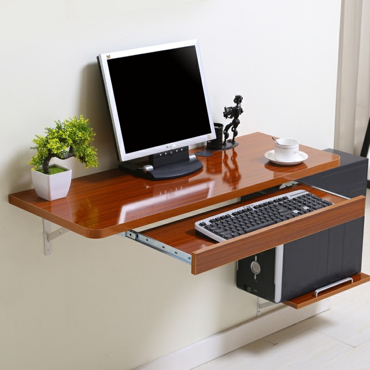 Mesa de escritorio flotante - ideas estupendas para una oficina en casa
