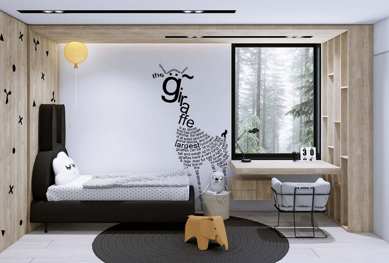cama-bella-pared-estantes-madera-natural-estilo