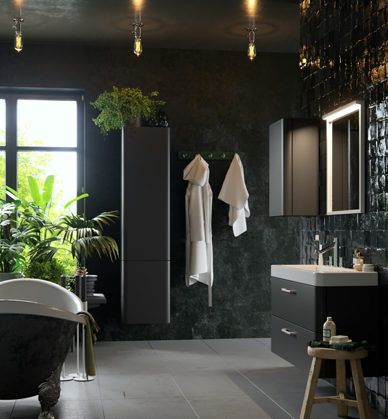diseno de baños-opciones-estilo-moderno-decoracion-plantas