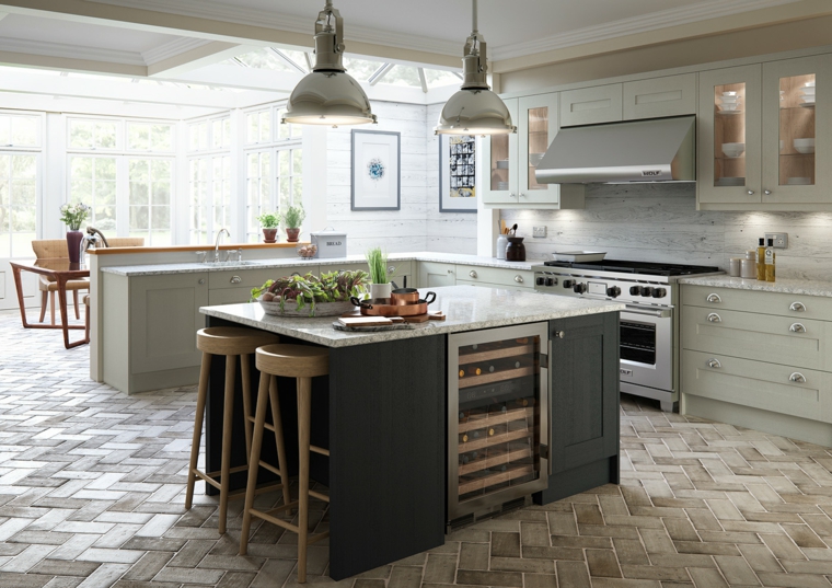 diseños de cocinas-opciones-espacios-amplios-estilo