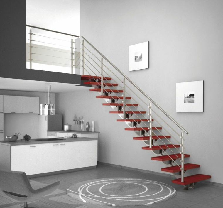 escaleras de interior modernas-metal-decorar