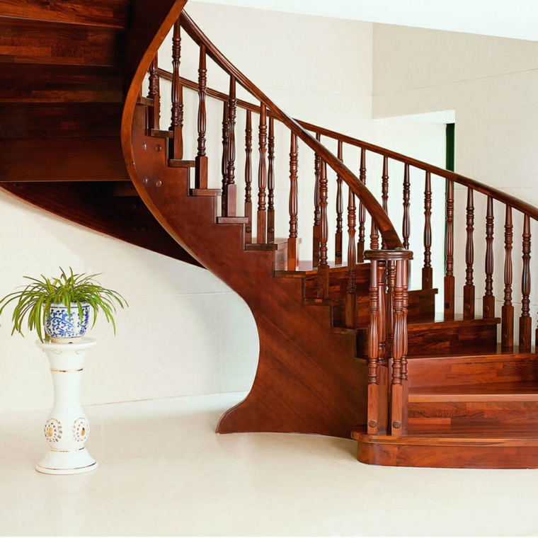 escaleras de madera para interiores-decorar