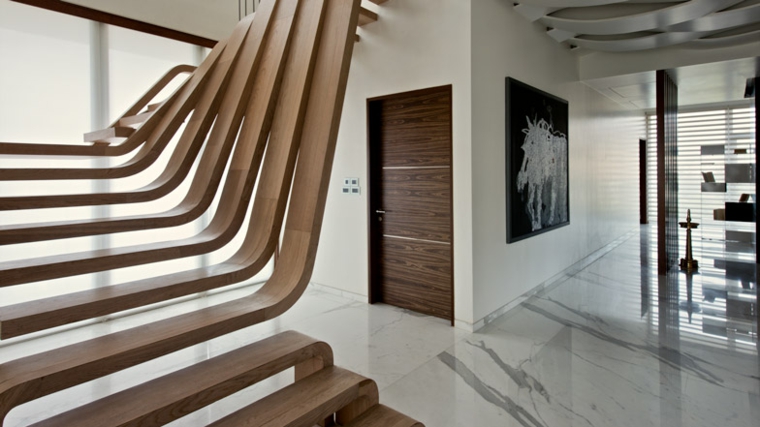 escaleras interiores modernas-madera-decorar