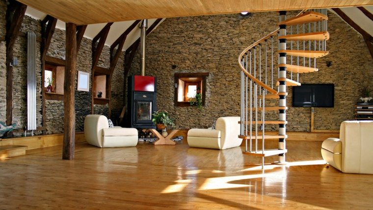 escaleras modernas-decorar-interiores-madera