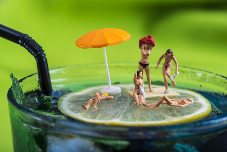 piscina en un vaso