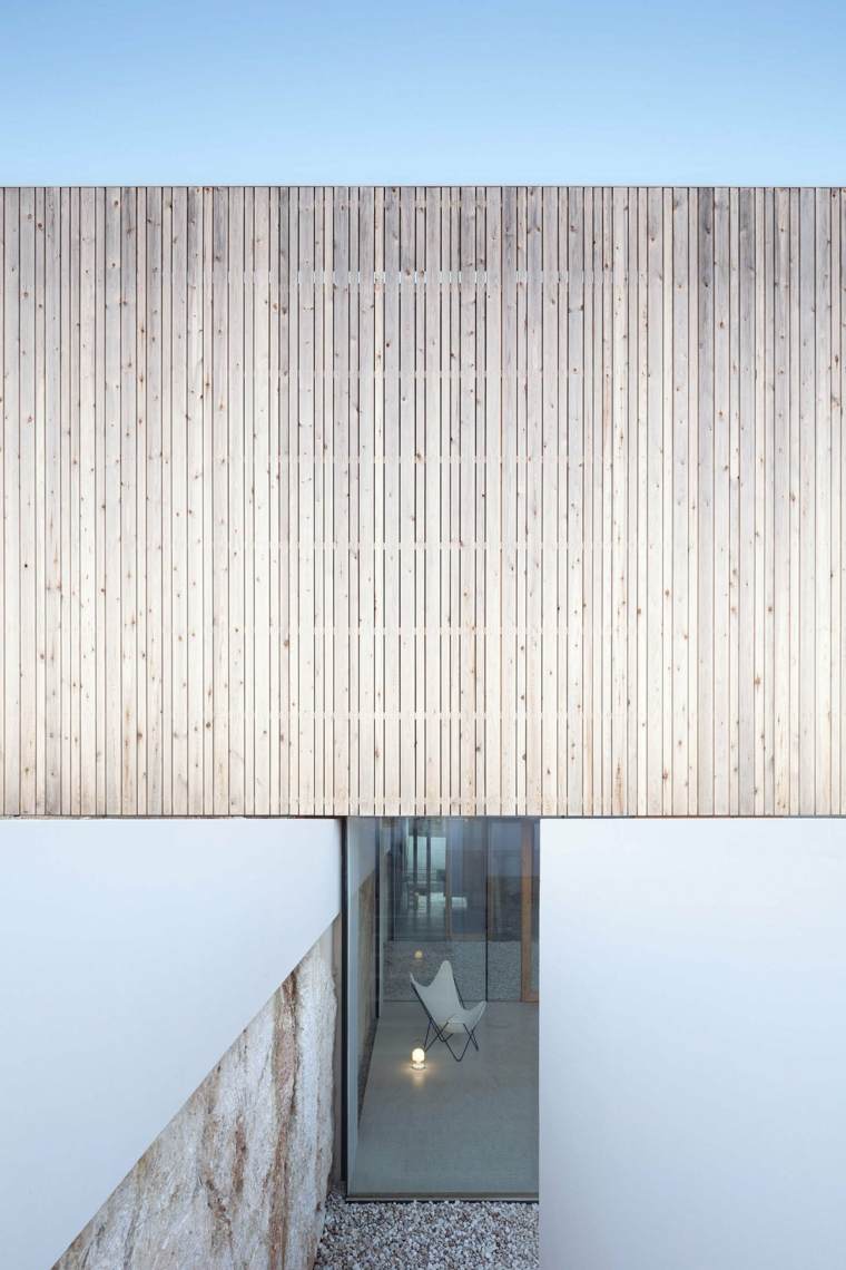 fachada de madera moderna