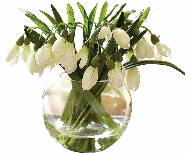 centros de mesa con flores artificiales-agua