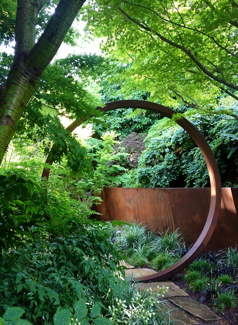 usar Corten en el jardín