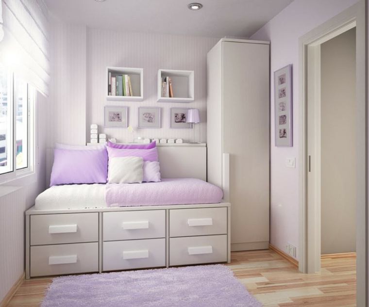 habitaciones para niñas lila