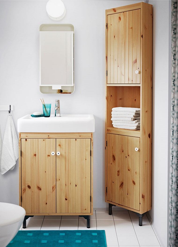 muebles de baño ikea-madera-natural-belleza