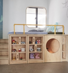 Muebles para estetica y funcionalidad en dormitorio infantil