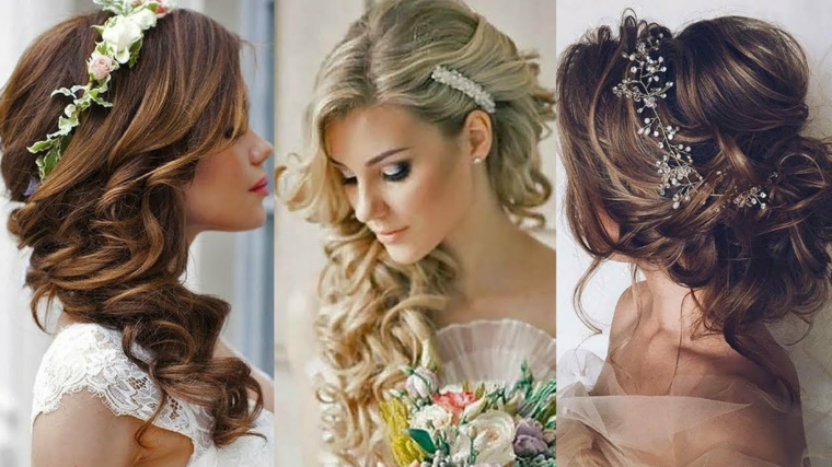 peinados de novia modernos-semirecogidos