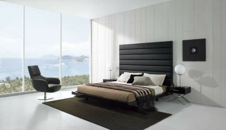 cabeceras modernas-negro-decorar-dormitorio