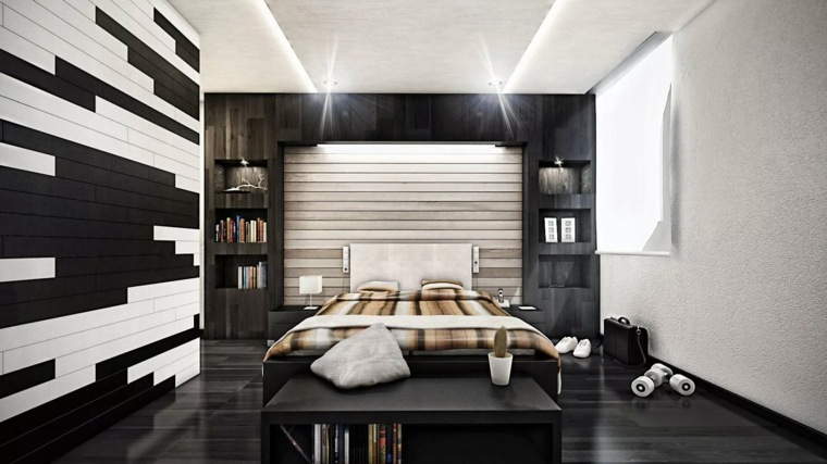 decoracion de interiores dormitorios-blanco-negro