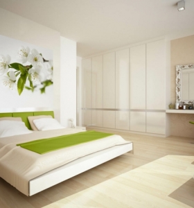 Diseño de interiores dormitorios modernos en blanco con acentos
