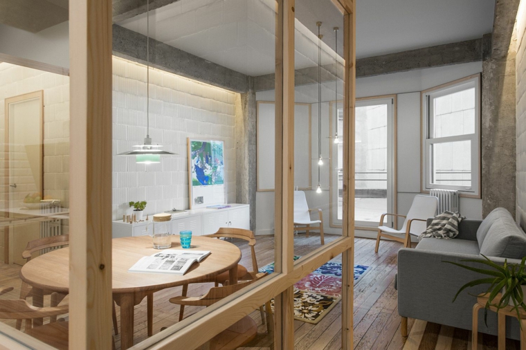 diseño de sala de estar wabi sabi