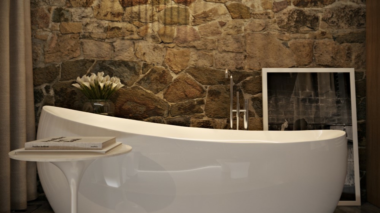 Baño de piedra y madera - ideas para un diseño espectacular