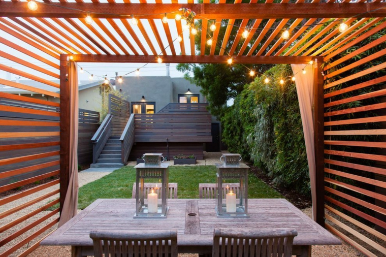 pergolas de madera-modernas-decoracion-jardin