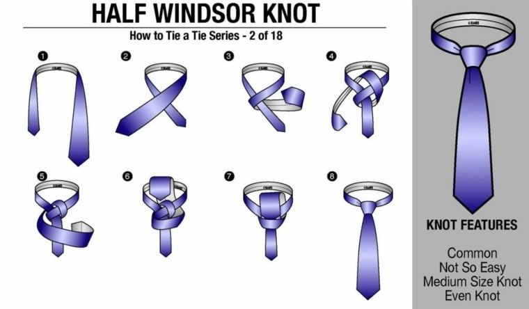 como hacer nudo de corbata-half-windsor-knot