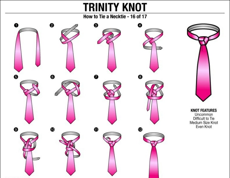 como hacer nudo de corbata-trinity-knot