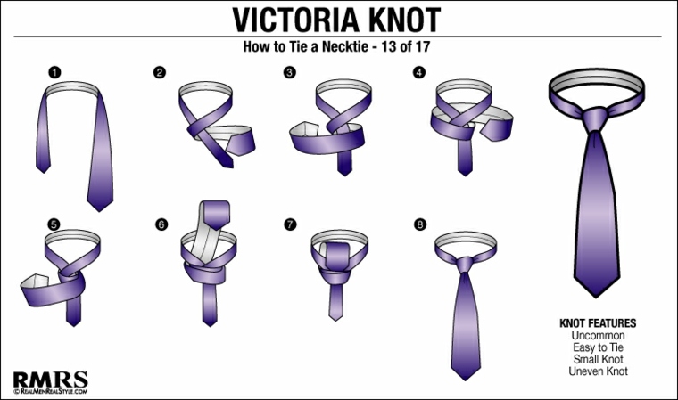 como hacer nudo de corbata-victoria-knot