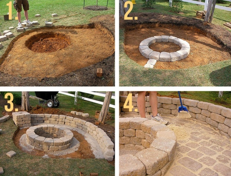 Patios ideas DIY increíbles para pozos de fuego que marcan la diferencia