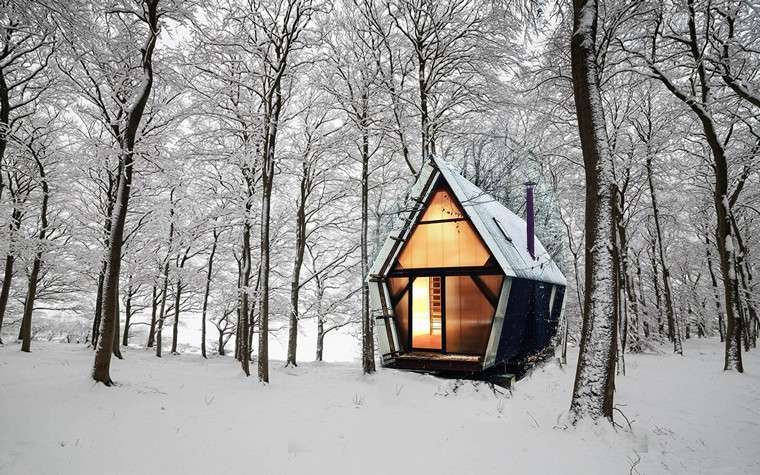 casas móviles arquitectura-conremporanea-casa-bosque-nevado