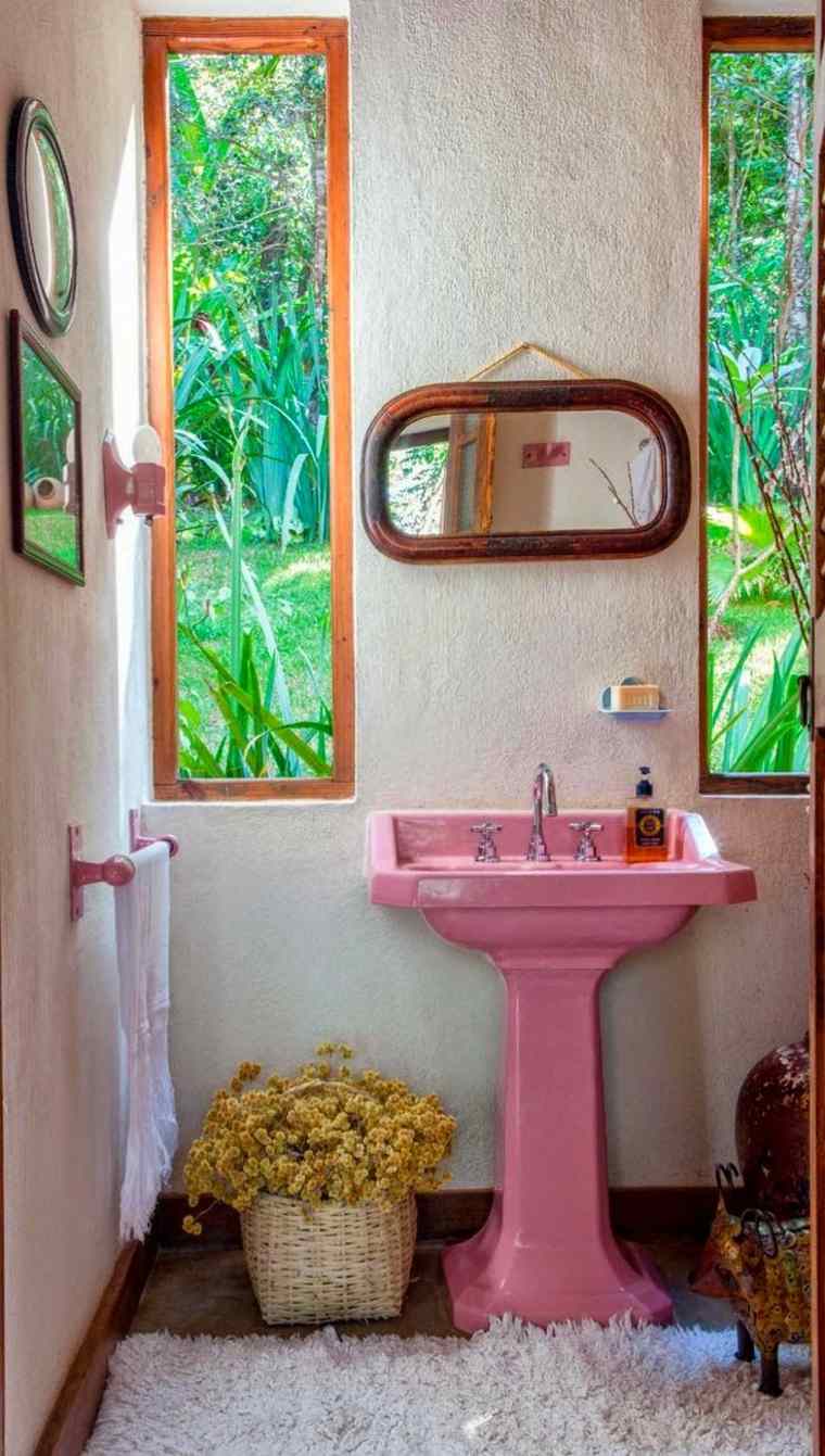 diseños-de-baños-lavabo-rosa
