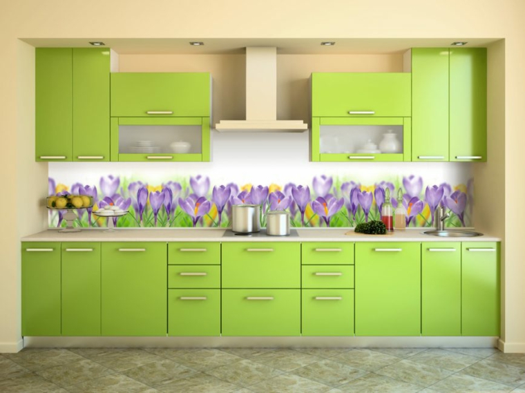interiores de cocinas-salpicaderos-flores