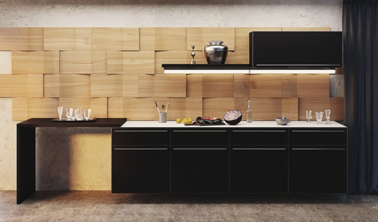 interiores de cocinas-salpicaderos-modernos-madera