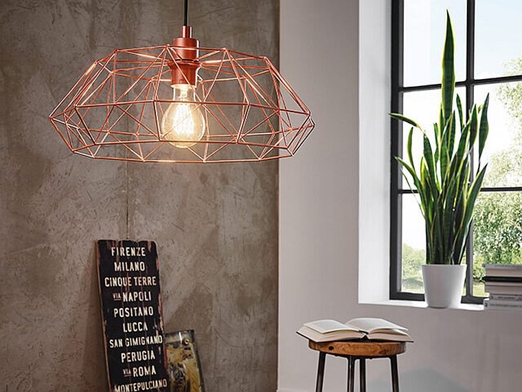 lámparas de diseño-lamparas-colgantes-modernas-color-cobre