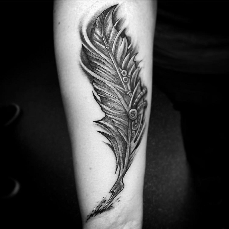 tatuajes de plumas-blanco-negro-opciones