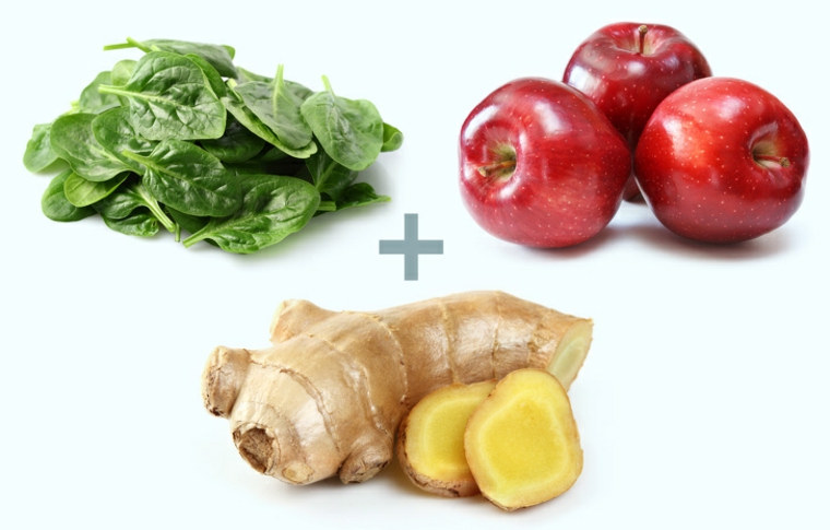 alimentos espinacas-manzanas-genjibre